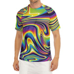 Trippy Rave Print Men's Short Sleeve Rash Guard