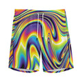 Trippy Rave Print Men's Athletic Shorts