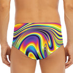 Trippy Rave Print Men's Triangle Swim Briefs
