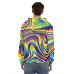 Trippy Rave Print Men's Velvet Pullover Hoodie