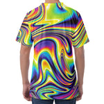Trippy Rave Print Men's Velvet T-Shirt