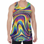 Trippy Rave Print Men's Velvet Tank Top