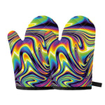 Trippy Rave Print Oven Mitts