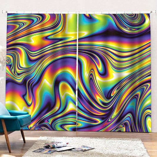Trippy Rave Print Pencil Pleat Curtains