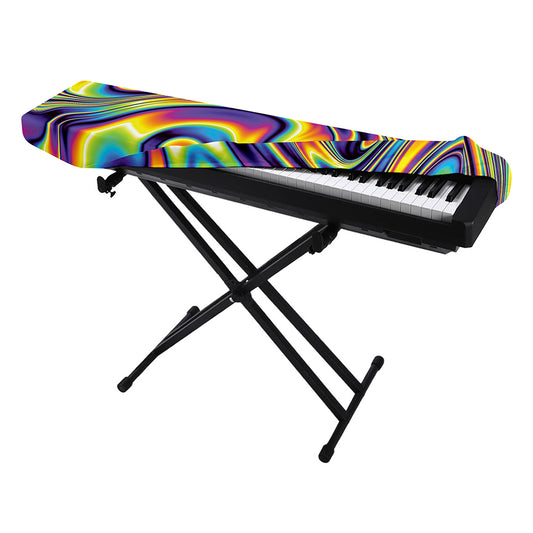 Trippy Rave Print Piano Keyboard Cover