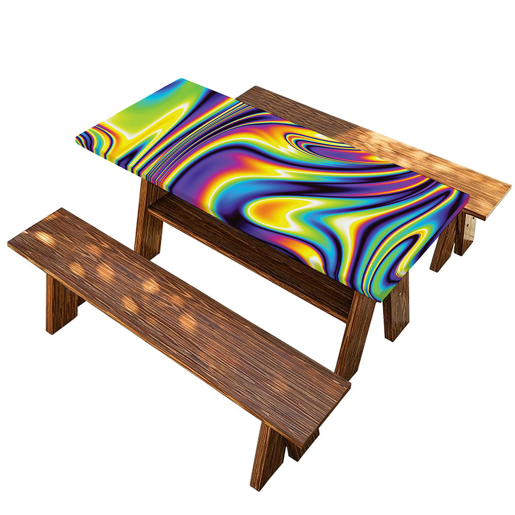 Trippy Rave Print Picnic Table Cover