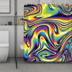 Trippy Rave Print Polyester Shower Curtain