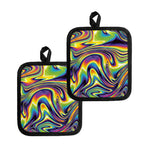Trippy Rave Print Pot Holders
