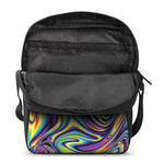 Trippy Rave Print Rectangular Crossbody Bag