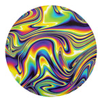 Trippy Rave Print Round Blanket