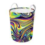 Trippy Rave Print Round Laundry Basket