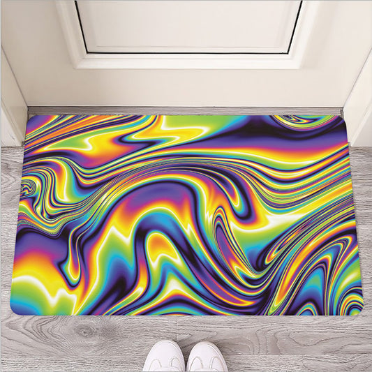 Trippy Rave Print Rubber Doormat