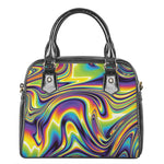 Trippy Rave Print Shoulder Handbag