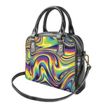 Trippy Rave Print Shoulder Handbag