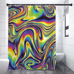 Trippy Rave Print Shower Curtain
