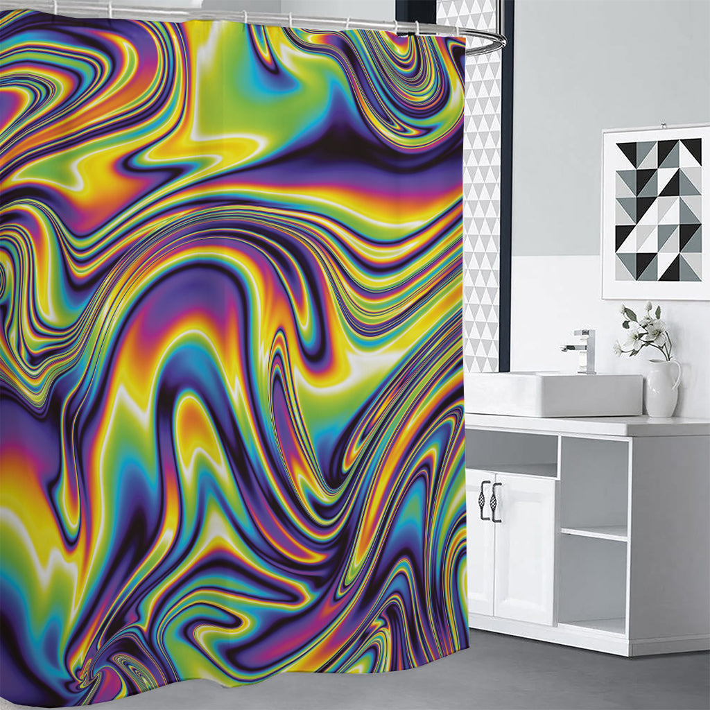 Trippy Rave Print Shower Curtain