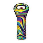 Trippy Rave Print Single Neoprene Wine Tote