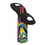 Trippy Rave Print Single Neoprene Wine Tote