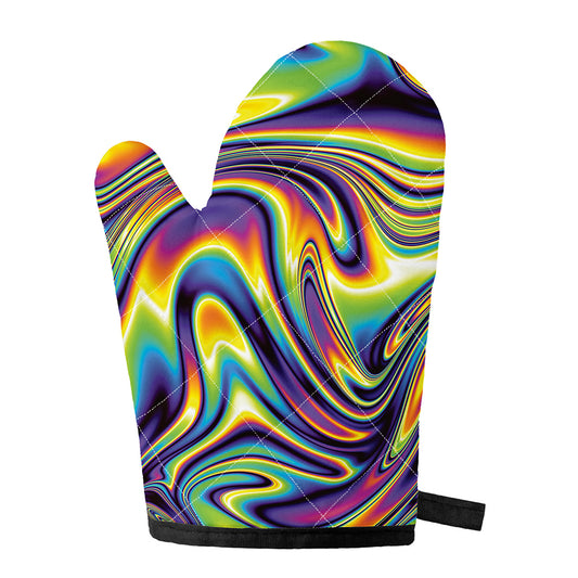 Trippy Rave Print Single Oven Mitt