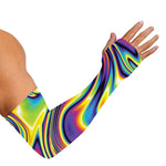 Trippy Rave Print Sun Protection Arm Sleeves