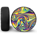 Trippy Rave Print Tire Cover With Camera Hole
