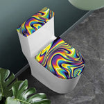 Trippy Rave Print Toilet Lid And Tank Cover Set