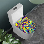 Trippy Rave Print Toilet Lid Cover