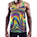 Trippy Rave Print Men's Workout Tank Top