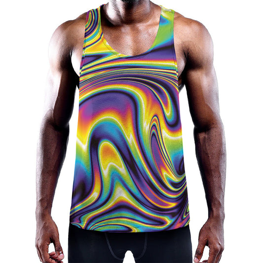 Trippy Rave Print Training Tank Top