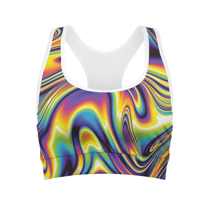 Trippy Rave Print Women's Sports Bra