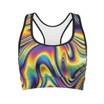 Trippy Rave Print Women's Sports Bra