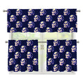 Trippy Skull Pattern Print 3 Piece Kitchen Curtains
