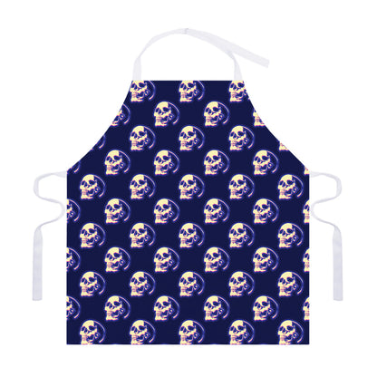 Trippy Skull Pattern Print Adjustable Apron
