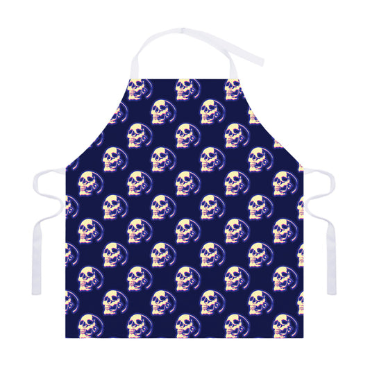Trippy Skull Pattern Print Adjustable Apron