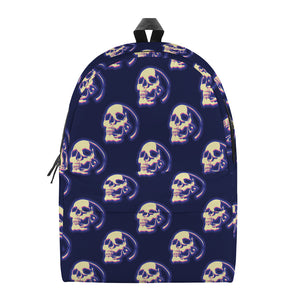 Trippy Skull Pattern Print Backpack