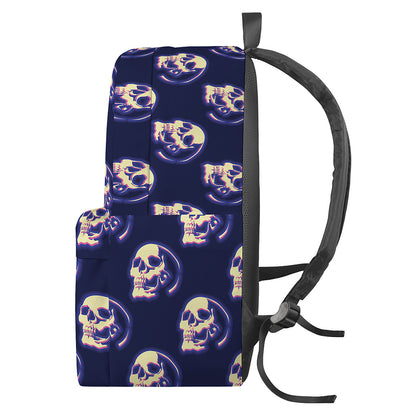 Trippy Skull Pattern Print Backpack