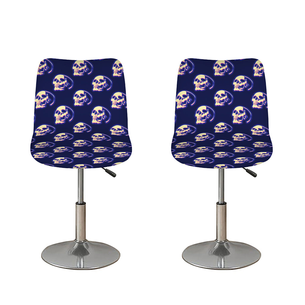 Trippy Skull Pattern Print Bar Stool Covers