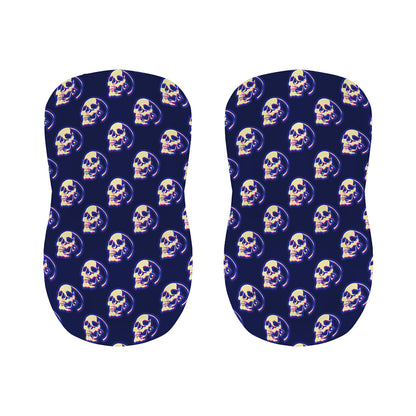 Trippy Skull Pattern Print Bar Stool Covers