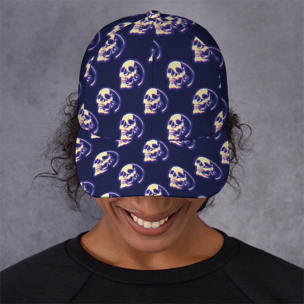 Trippy Skull Pattern Print Baseball Cap