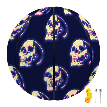 Trippy Skull Pattern Print Basketball