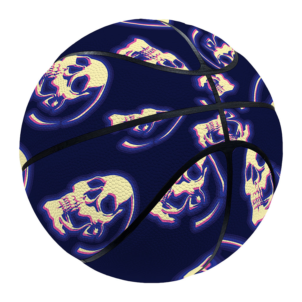Trippy Skull Pattern Print Basketball