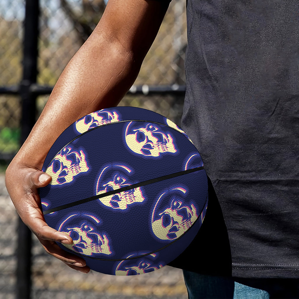 Trippy Skull Pattern Print Basketball