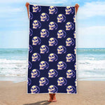 Trippy Skull Pattern Print Beach Towel