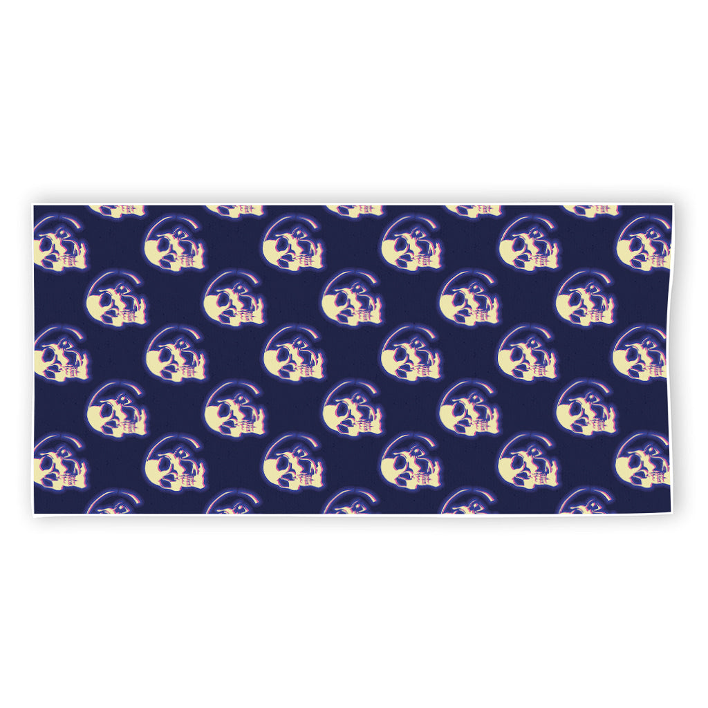 Trippy Skull Pattern Print Beach Towel