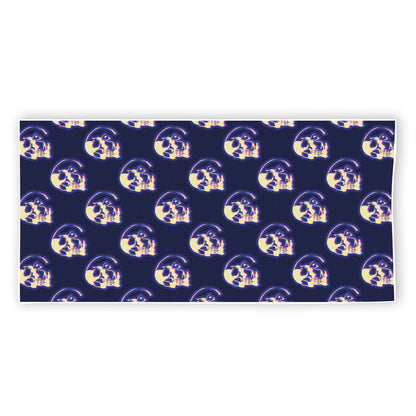 Trippy Skull Pattern Print Beach Towel