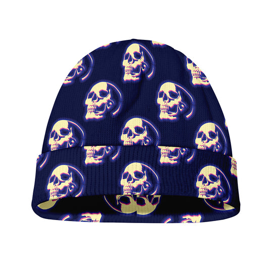 Trippy Skull Pattern Print Beanie