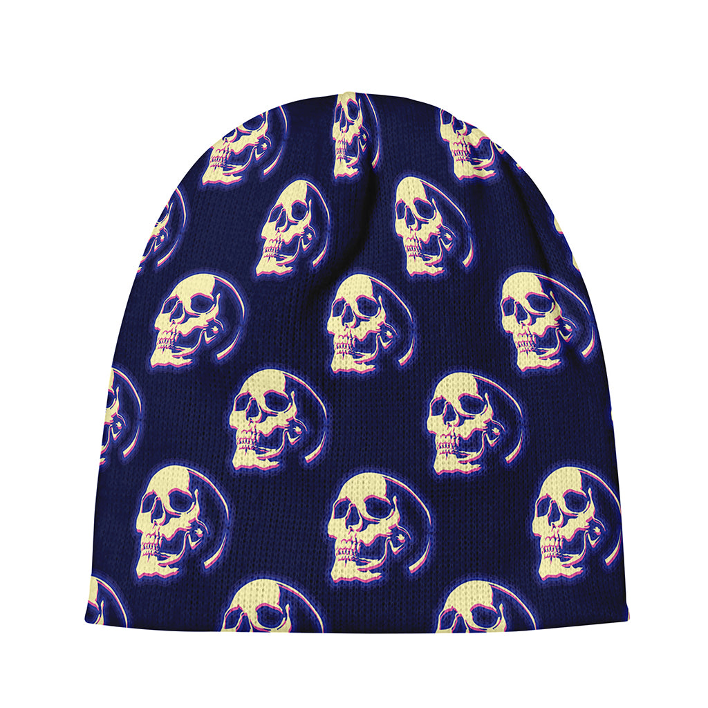 Trippy Skull Pattern Print Beanie