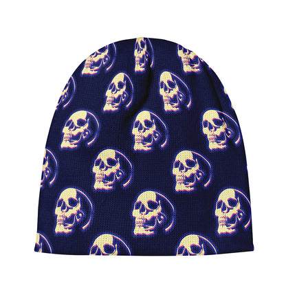 Trippy Skull Pattern Print Beanie