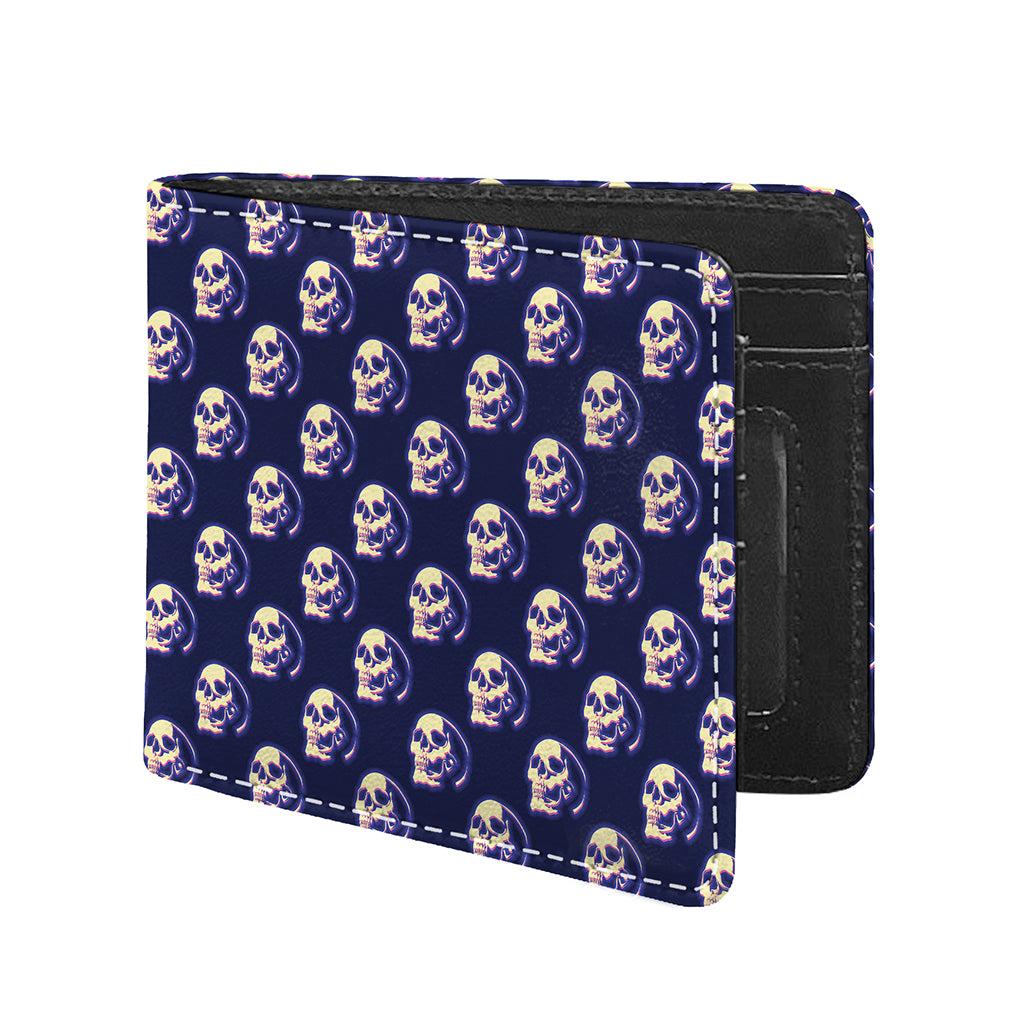 Trippy Skull Pattern Print Bifold Wallet