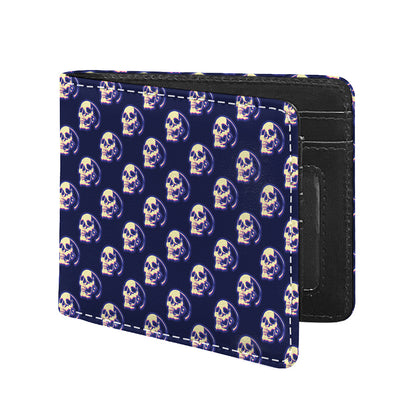 Trippy Skull Pattern Print Bifold Wallet